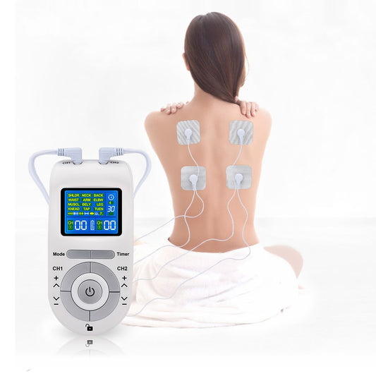 12 Modes Tens Machine Unit 4 Electrode Pads for Pain Relief Pulse Massage EMS Muscle Stimulation Tens Electroestimulador