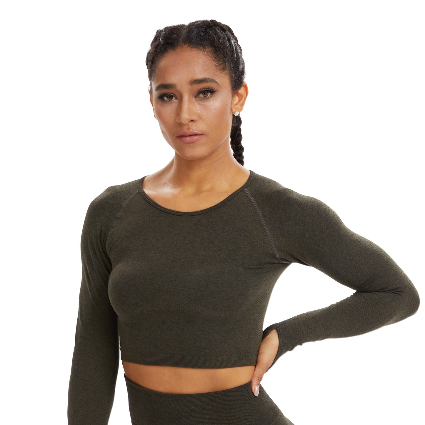 Seamless Yoga Crop Top Long Sleeve