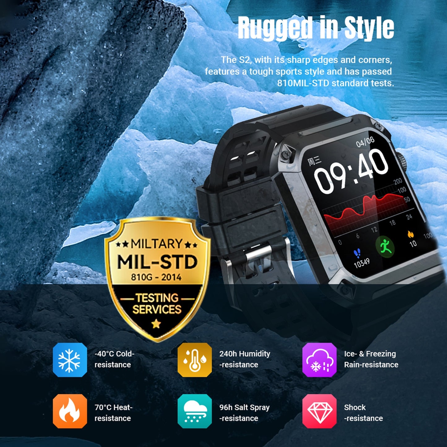 Rogbid Tank S2 Smart Watch 1.83” Fitness Tracker