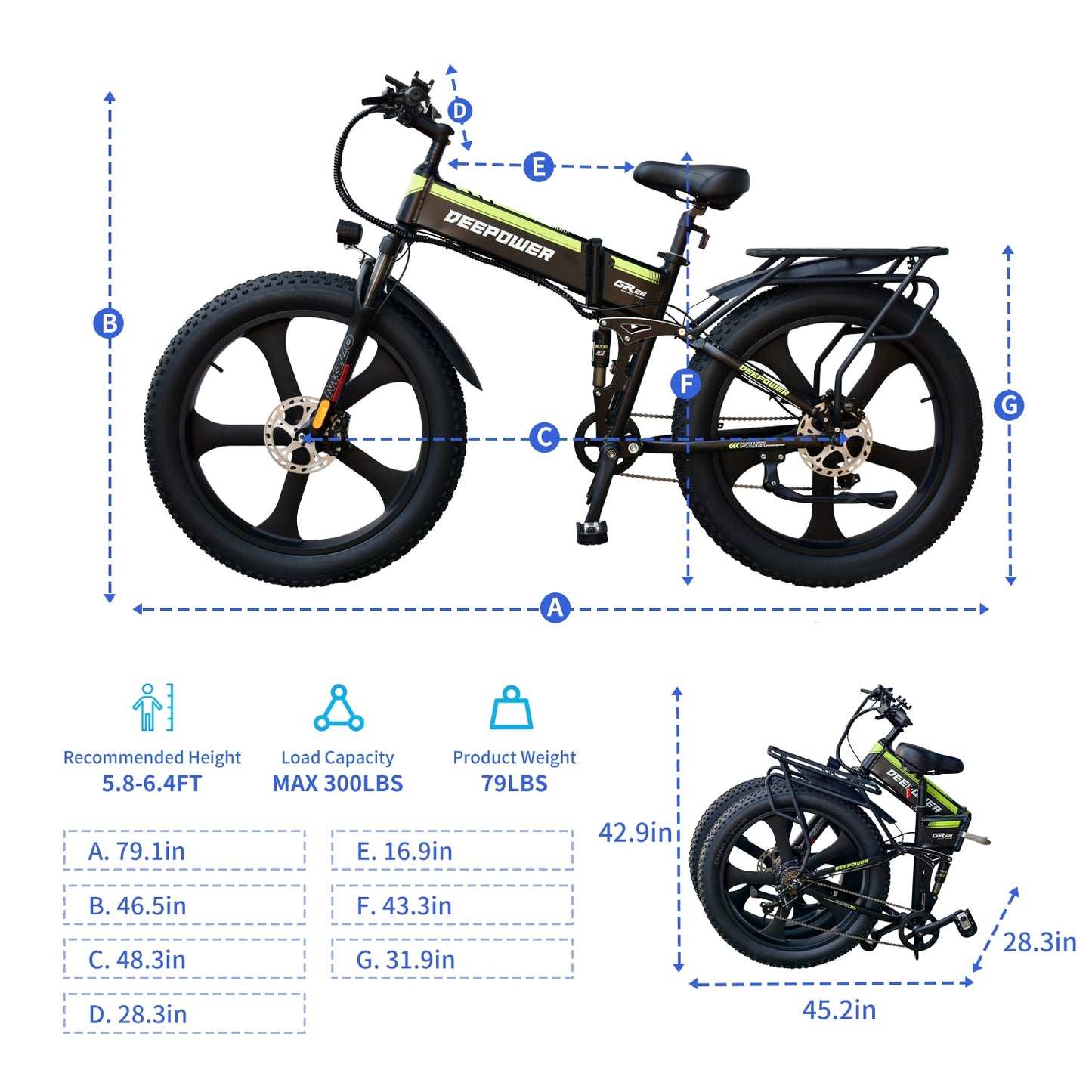 Electric Bike 1000W 17.5Ah Ebike Mountain Bike 26 Inch