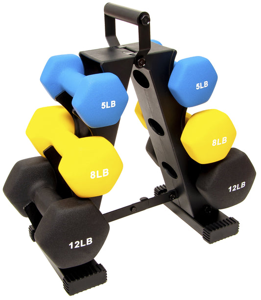 Dumbbell Set with Stand (3lbs, 5lbs, 8lbs Set) dumbbells weights gym equipment